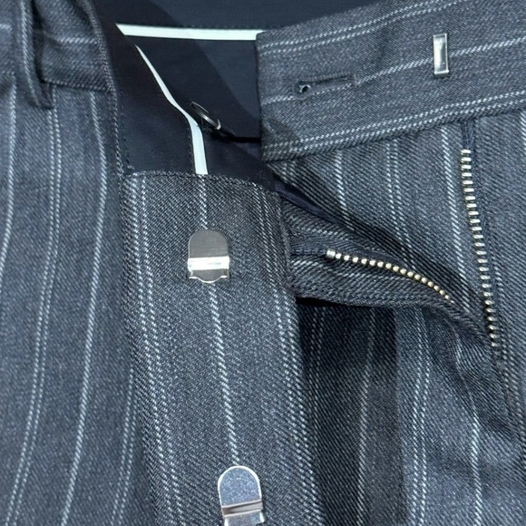 Jonathan Simkhai Sz 4 Vera Crop Pants Grey Pinstripe Menswear Inspired New - Picture 6 of 7